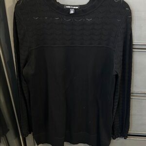 Cable & Gauge Elegant Black Knit Top